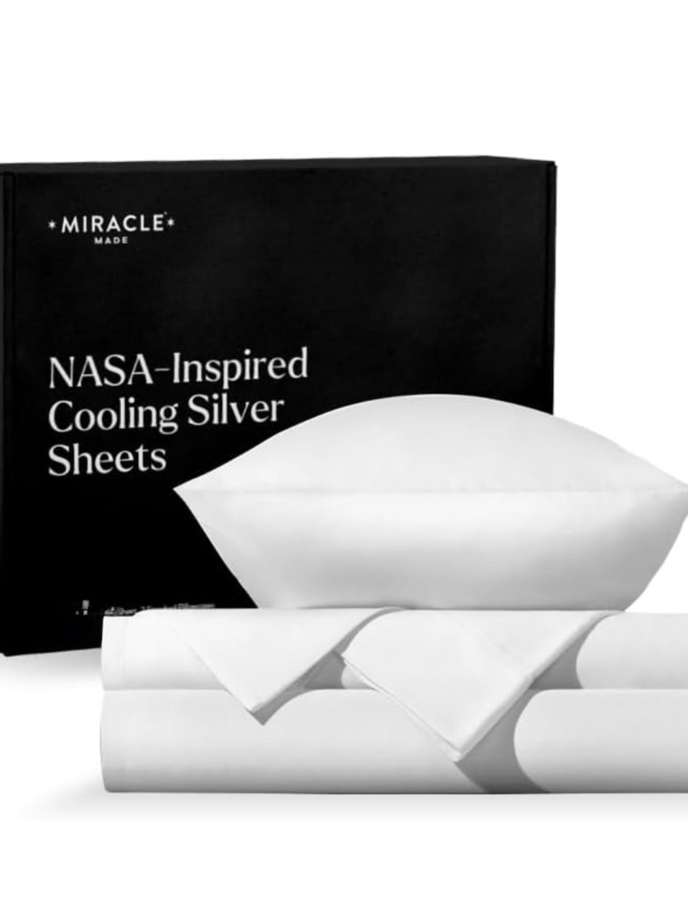 Miracle Made Luxury Twin XL Sheet Set White Self Cooling NIB